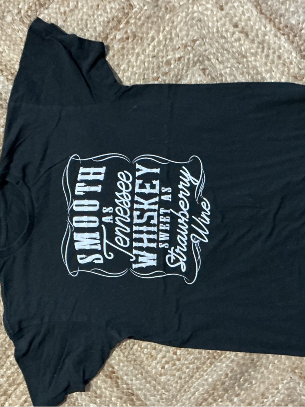 Source Unknown Black Short-Sleeve Tee with White Whiskey Graphic
